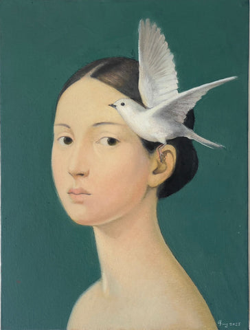 Frauenporträt mit dem Vogel