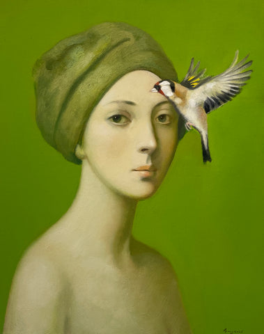 Frauenporträt mit dem Vogel
