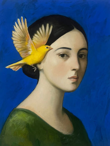 Frauenporträt mit dem Vogel